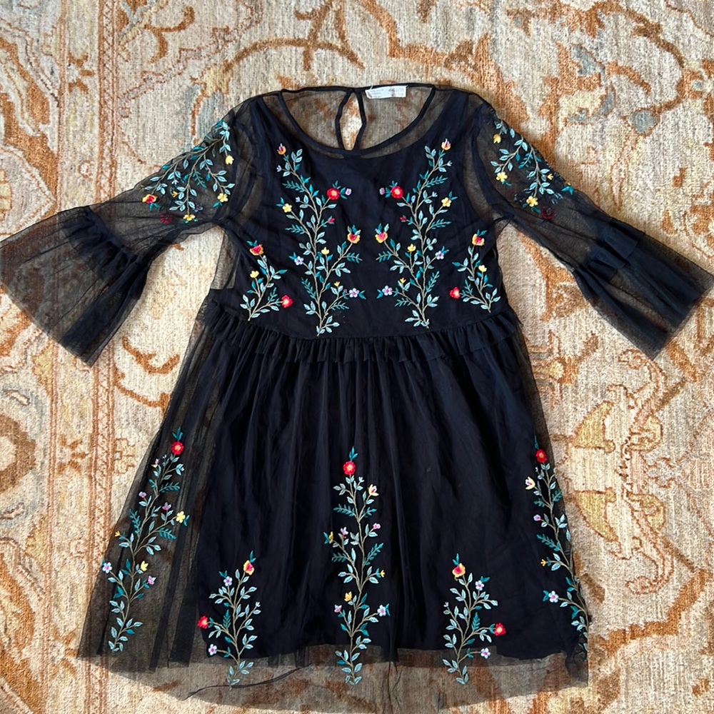 Girls Zara embroidered dress